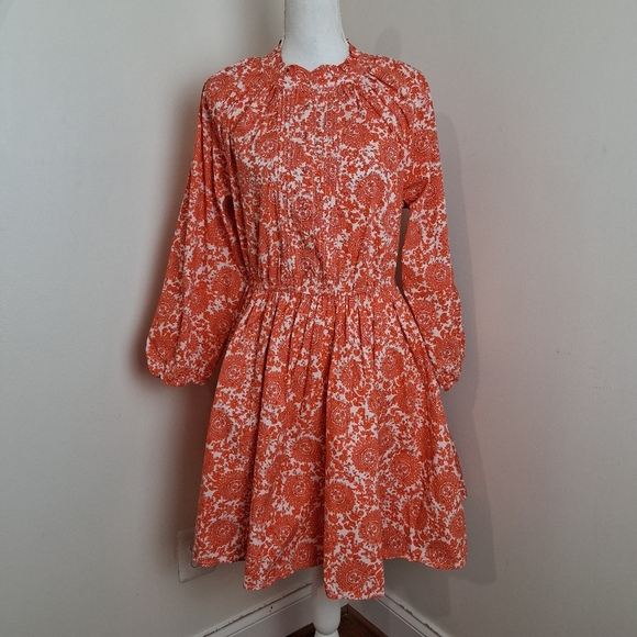 J.Crew Ruffle-Collar Mini Dress in Cotton Poplin Floral Size Medium - Picture 2 of 13